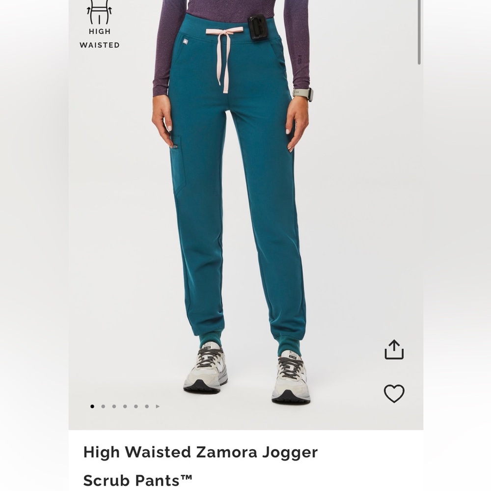 FIGS Zamora Joggers High Waisted, Small Regular, Caribbean Blue